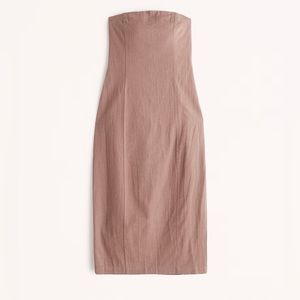 abercrombie strapless midi linen dress